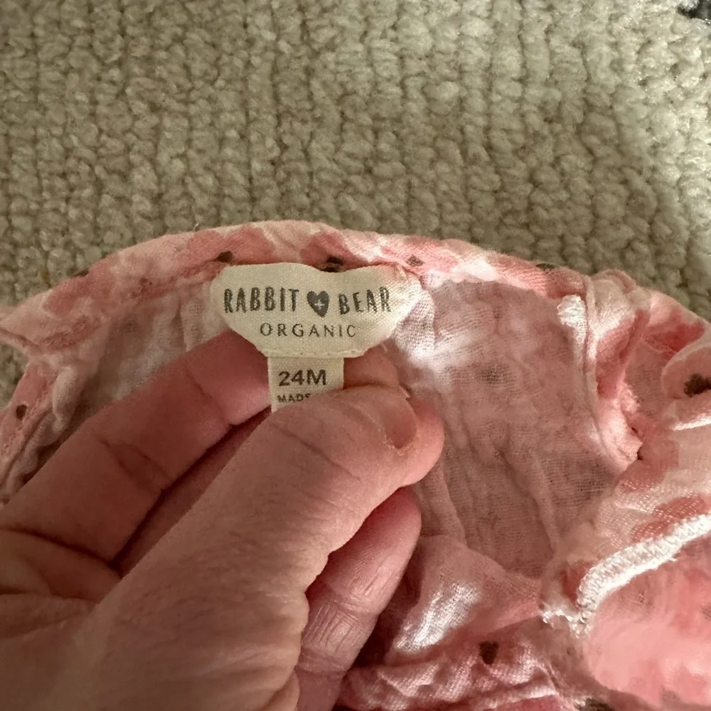 Rabbit Bear Organic Cotton Boho Floral Dress 24m Baby Toddler Girl EUC